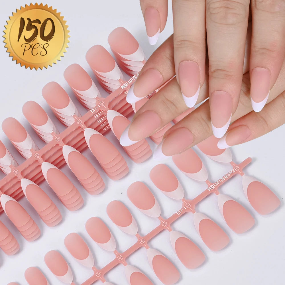 576pcs/Box Colorful Fake Nails Black Red Design Fake Nail Oval Short Square Press On False Nails Mixed Full Cover Nail Tips