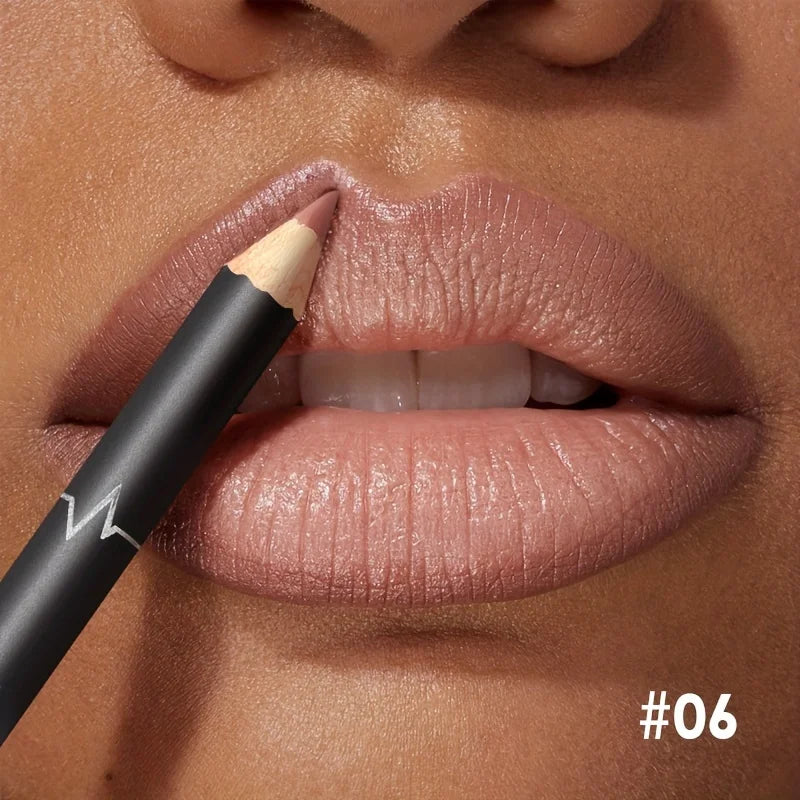 Waterproof Matte Lipliner Pencil – Red Contour Tint, Long-Lasting, Moisturizing Lips Makeup, 12 Colors