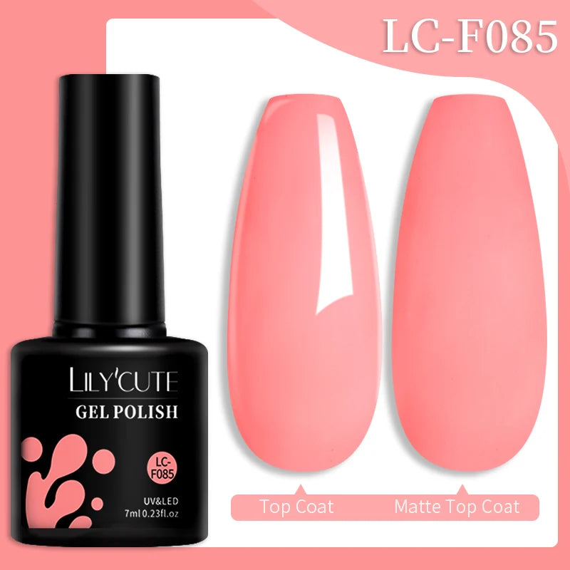 LILYCUTE Fluorescent Nail Gel Polish Orange Red Neon Bright Color Summer Series Soak Off For Manicure Nail Art UV Gel Varnish