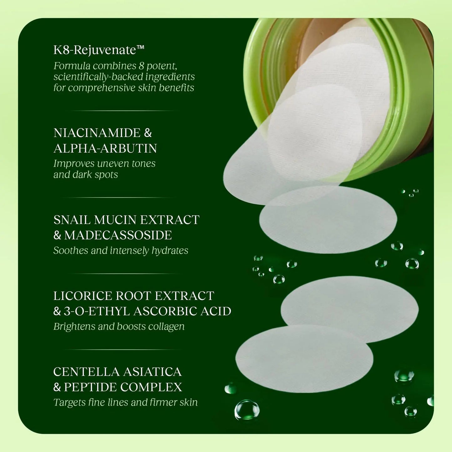 Korean NAD+ Anti-Aging Cream & 100pcs Polishing Cotton Pads Skin Rejuvenation Cell Renewal Enhance Skin Elasticity Daily Care