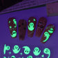 Halloween Nail Stickers - 3D Glow in Dark Cute Ghost Design Luminous Self Adhesive Nail Decals for Halloween