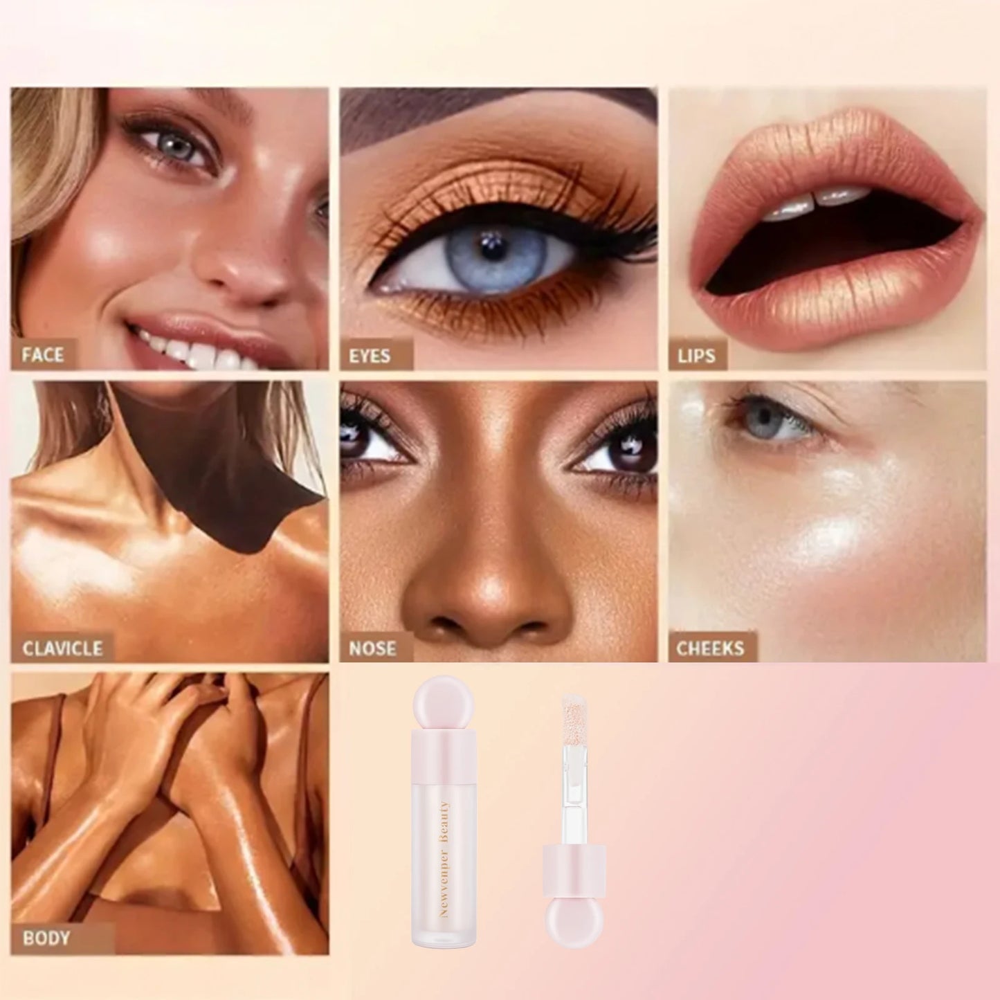 Liquid Highlighter for Face & Body – Lightweight Natural Glow Enhancer with High Glossy Finish, Radiant Luminizer Makeup