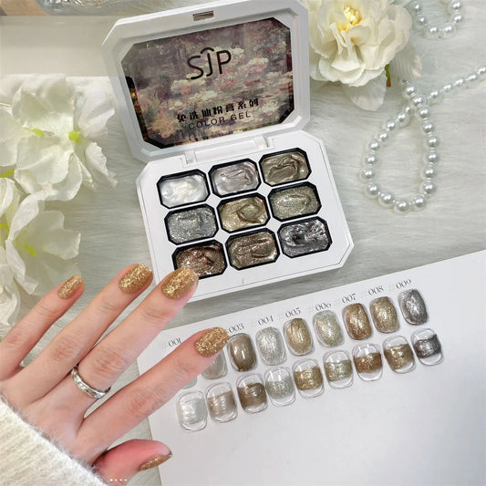 1pc  9-color solid pat glue nail polish nail oil glue flash crushing diamond glue durable nail art creation decoration tool DIY