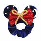 Disney Mouse Ears Velvet Scrunchies Hairband Women Elastic Ponytail Holder Girls Sequin Bow 2023 Kids Party DIY Hair Accessories