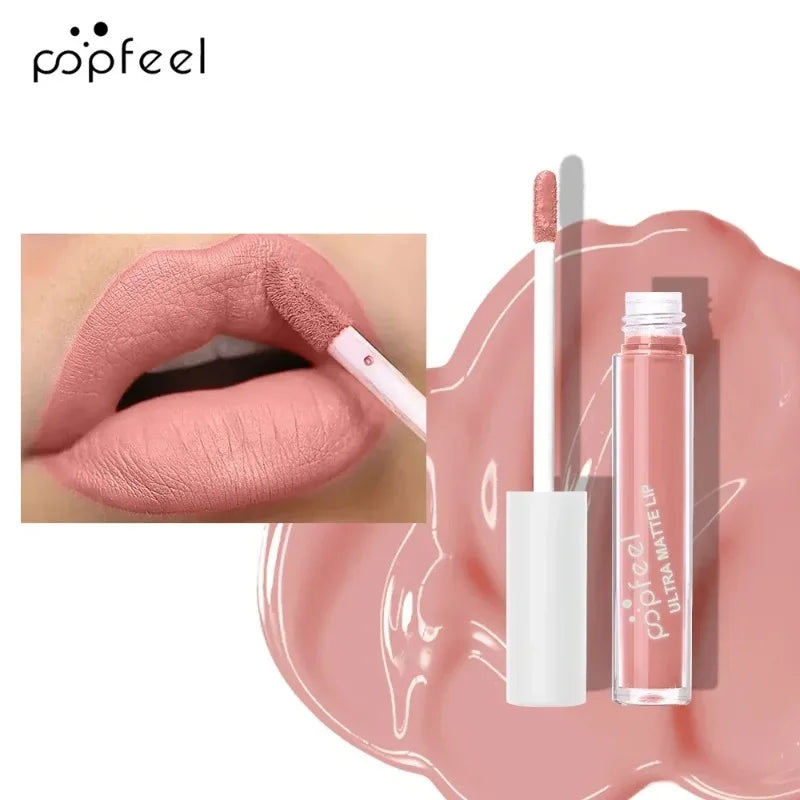 Punk Matte Black Liquid Lipstick Waterproof Long Lasting Party Lip Gloss Personality Velvet Nude Lip Tint Halloween Lips Makeup