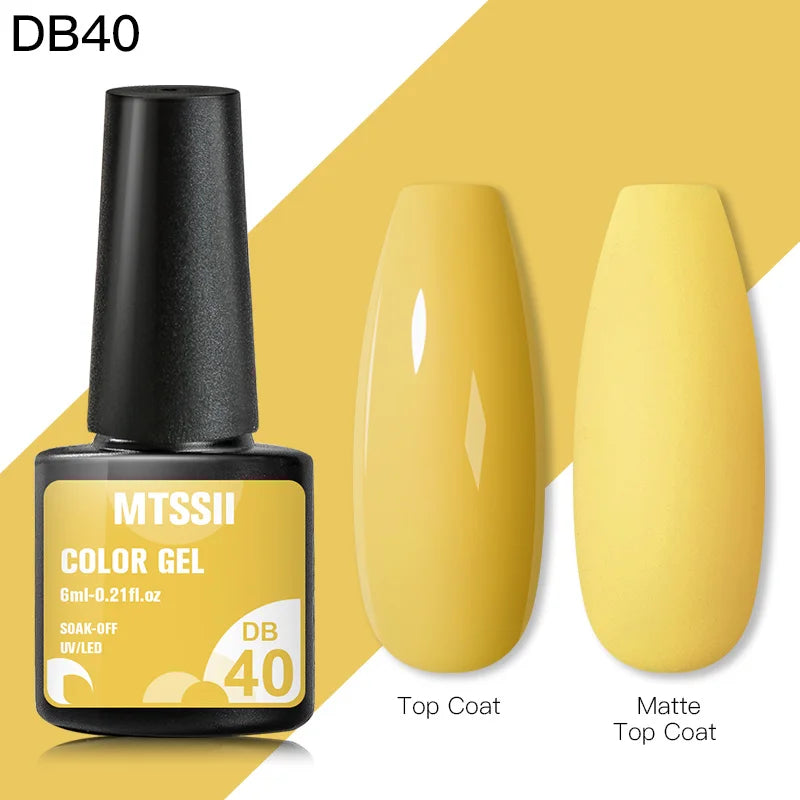 Mtssii 6ML Reflective Gel Nail Polish Shiny 14 Colors Semi-permanent UV Gel varnish Hybrid Nail Polish for Nail Art Manicure