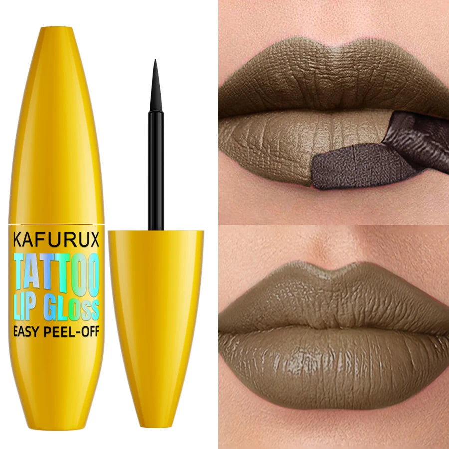 Peel Off Black Brown Lip Stain Reveal Long Lasting Waterproof Matte Lip Tint Makeup Non-stick Cup Natural Cosmetics Gifts