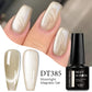 MEET ACROSS 7ml Porcelain White Cat Eye Gel Polish Holographic Glitter Magnetic Galactic Effect Gel Nail Polish Soak Off UV Gel