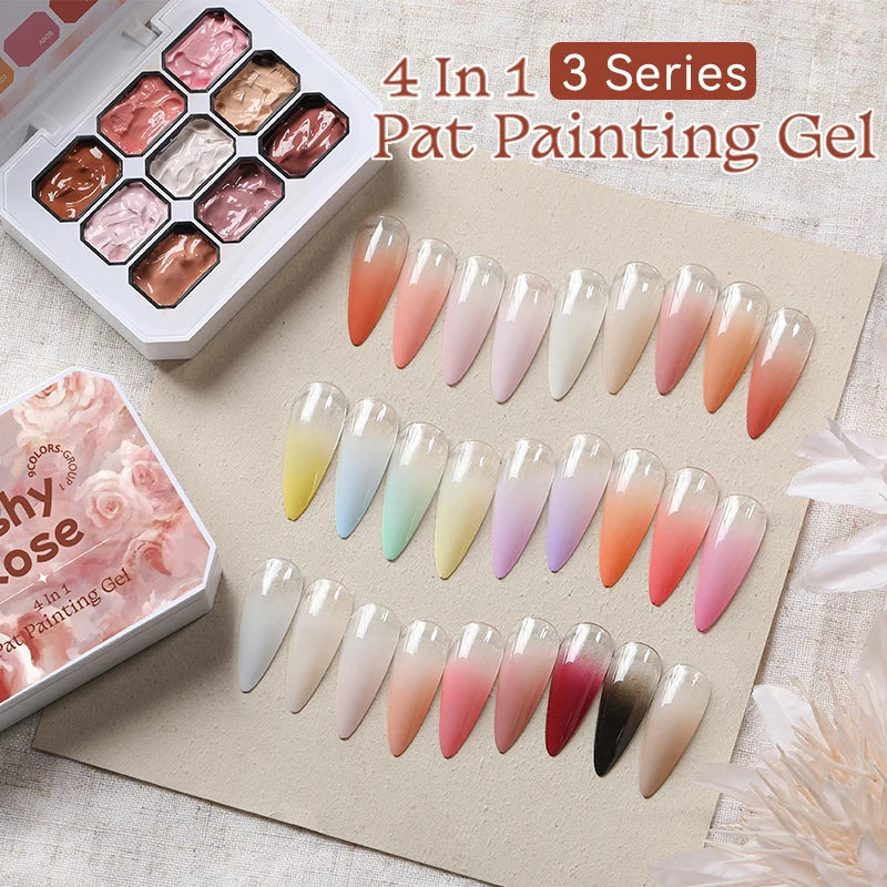 UR SUGAR 4IN1 Pat Ombre Gel Nail Polish Easy Gradient Painting Gel for DIY French Nail Manicure Solid UV Varnishes Paint Art Gel