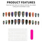 24pcs Press on Nails Resin False Nail Tips Pre-Painted for Halloween Party Gothic Cosplay Accessories
