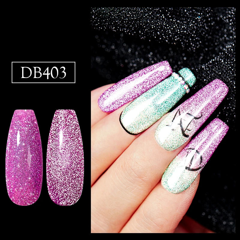 Mtssii 6ML Reflective Gel Nail Polish Shiny 14 Colors Semi-permanent UV Gel varnish Hybrid Nail Polish for Nail Art Manicure
