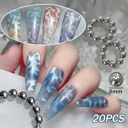 20/40Pcs Cat Eye Nail Magnet Tools Set Pattern Designs Ball Cat Eye Magnet For Nails Designs Magnet For Cat Eye Gel Nail Polish