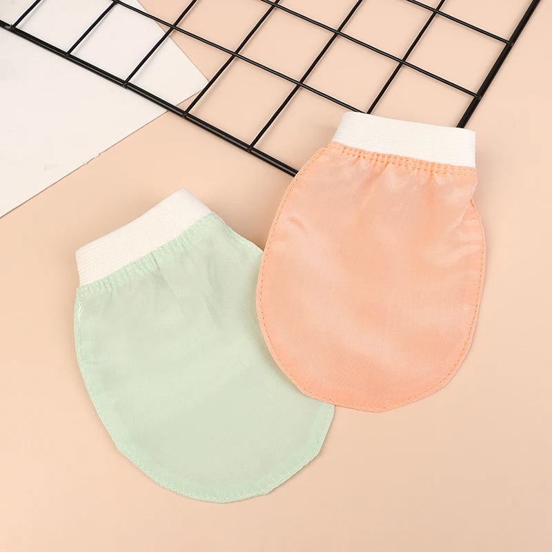 Silk Exfoliating Face Wash Beauty Towel Soft Exfoliating Skin Bath Scrub Silk Bath Face Wash Gloves