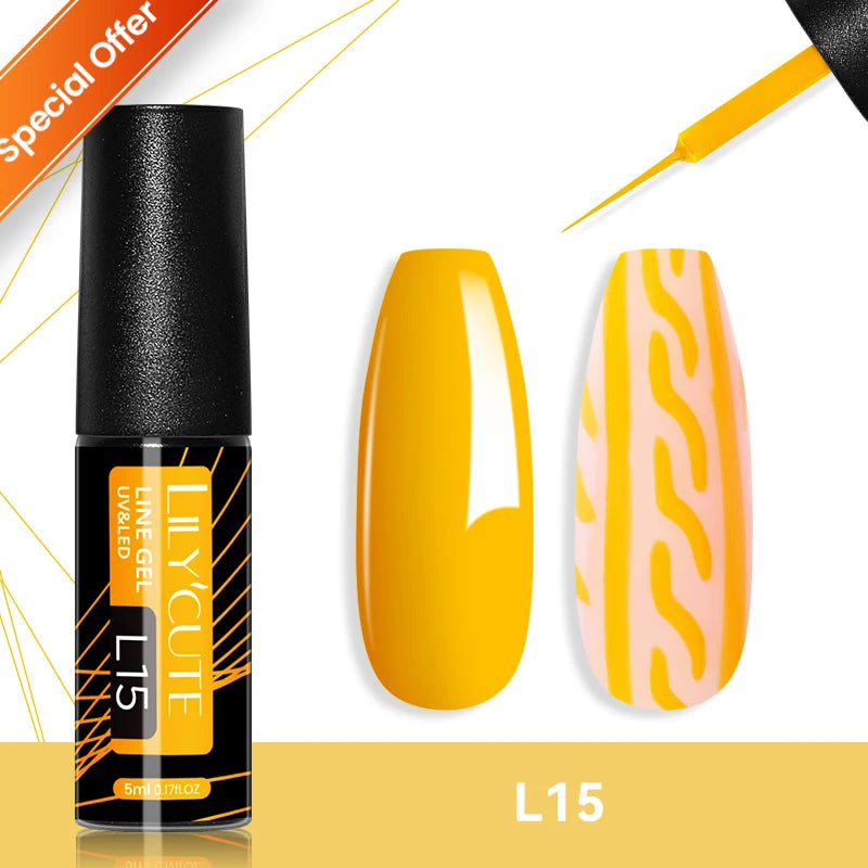 LILYCUTE 7ml Gold Sparkling Glitter Gel Nail Polish Semi Permanent UV Gel Soak off UV LED Nail Gel Varnish For Nail Manicure DIY