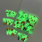 96Pcs Luminous Halloween Press On Nails Stiletto Ghost Skull Spider False Nail Acrylic Nail Art Cosplay Costume Party Night Club