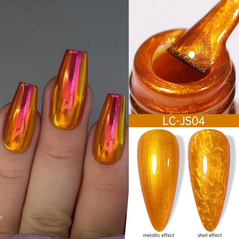 LILYCUTE 5ml Line Art Gel Nail Polish Gold Silver DIY Drawing Gel Reflective Glitter Design Semi Permanent Painting Gel Varnish
