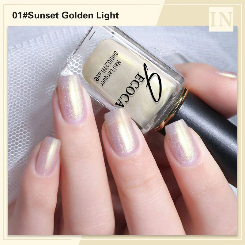 Laser Glitter Nail Polish Rainbow Nail Polish 8ml Laser Varnish Shining Glitter Nails 3-in-1 Water Based Nagel Nail Art Tools