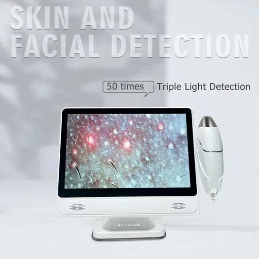 2026 Professional Hair Scalp Camera Detector HD Digital Skin Analyzer Hair Follicle Oil Moisture Test Device 10 Inch Skin Tester