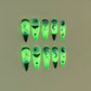 96Pcs Luminous Halloween Press On Nails Stiletto Ghost Skull Spider False Nail Acrylic Nail Art Cosplay Costume Party Night Club