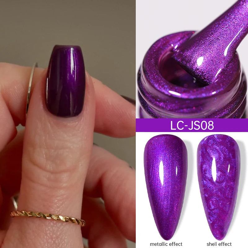 LILYCUTE 7ML Auroras Thermal Gel Nail Polish Nude Dark Purple Glitter Gradient Temperature Color Changing Nail Art Gel Varnishes