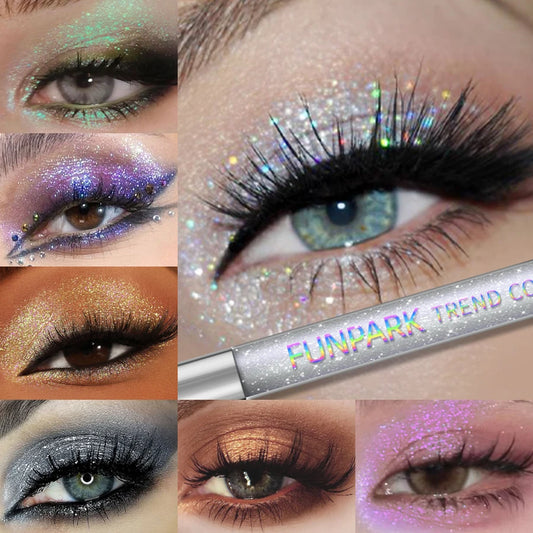 Colorful Liquid Eyeshadow Pink Green Black Diamond Shiny Eye Liner Pen Giltter Eyeshadow Palette Makeup Long Lasting Shimmer