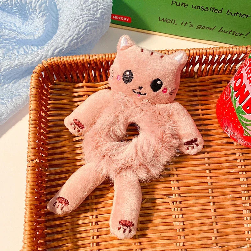 Cute Plush Animal Elastic Hair Bands Frog Panda Cat Hair Rope Ties Women Barrettes Headwear Girls Women Hair Accessories Gifts