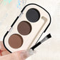 3-color Eyebrow Powder Palette With Eyebrow Brush, Waterproof And Sweatproof Natural Color Rendering Eyebrow Powder Long Lasting