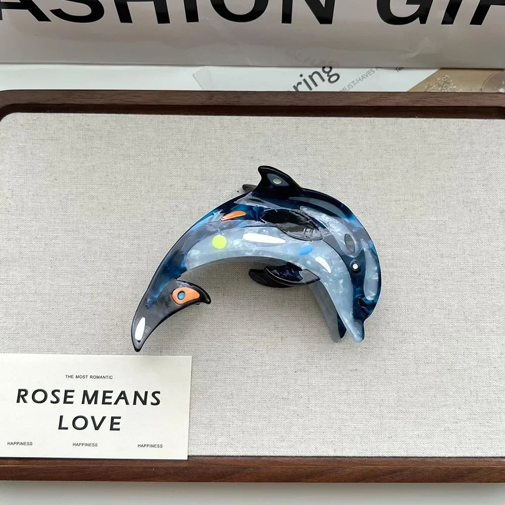 Big Collection Ocean Beach Series Hair Claw Hippocampus Jellyfish Dolphin Acetate Hair Claw Clip for Women Girl Hair Accessories