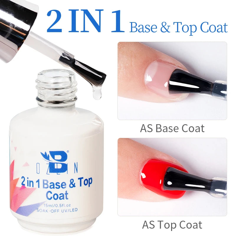 AWStorG 15ML Super Top Coat  Function Gel No Wipe Matte Top Gel Transparent Soak Off  UV LED NailArt Manicure Gel Varnish Primer