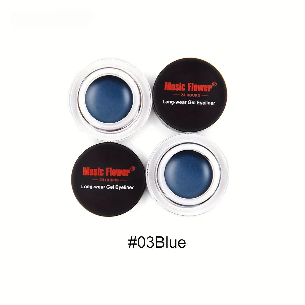 Rich Color Rendering Eyeliner Cream,Smudge Proof Waterproof Easy Coloring Makeup Cosmetic,( Brown, Blue Purple, Green And Black)