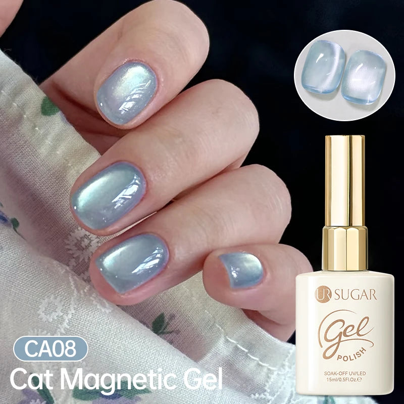 UR SUGAR 15ml Jelly Pink Cat Magnetic Gel Nail Polish Glitter ICE Soak Off Ceramic UV Gel Semi-permanent Nail Supplies Manicure
