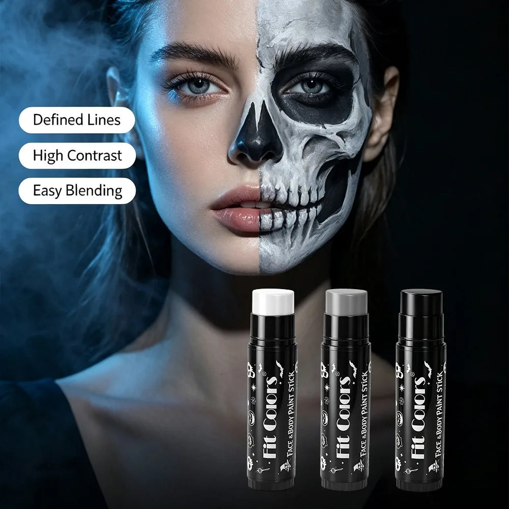 14 Colors Face & Body Paint Stick Halloween Cream Makeup Crayon Highly Pigmented Full Coverage Face Painting for Party Cosplay