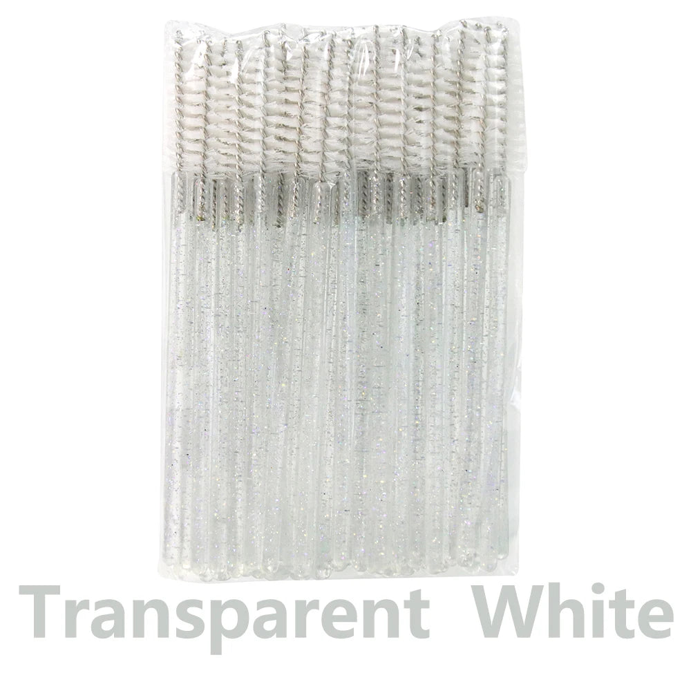 ANNAFRIS 50Pcs  Disposable Eyelash  Brush Soft Head Crystal Eyebrow Brush Lash Extension Brush  Mascara Wand Makeup Tool