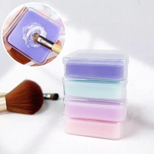 50g Makeup Brush Cleaner Soap Solid Soap with Storage Box Cosmetic Brush Cleaner Powder Puff Brushes Cleaning Solution