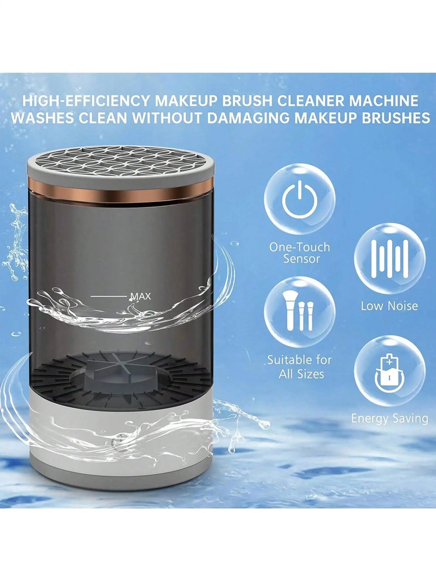 Premium Electric Makeup Brush Cleaner & Dryer Machine – Quick, Efficient Deep Cleaning for All Makeup Brushes – Portable, Rechargeable Beauty Tool for Professional & Home Use
