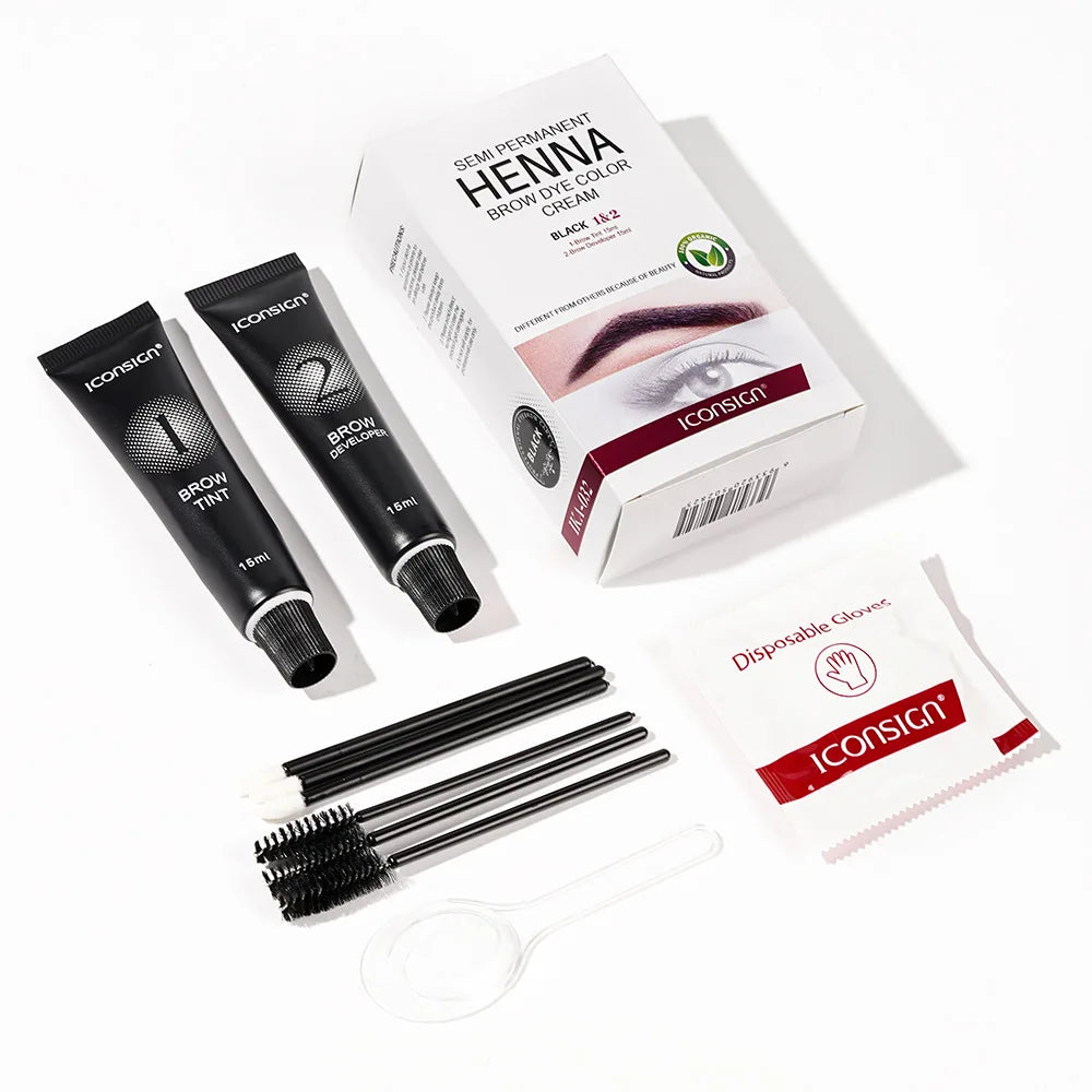 Waterproof Eyelash & Eyebrow Tint Kit – Fast-Acting Henna Brow Enhancer Cream Gel for Long-Lasting Makeup