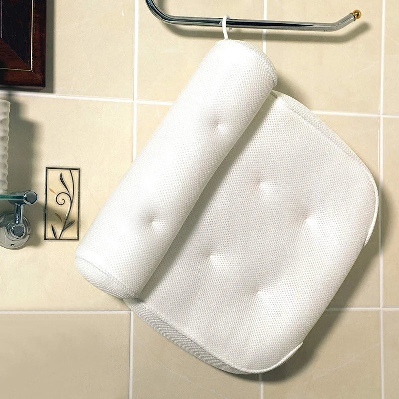 Bath Pillow for Tub Neck and Back Support 3D Air Mesh Spa Bathtub Pillows with  Suction Cup