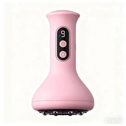 USB Rechargeable Handheld Abdominal Massager with Adjustable Guasha Cupping Intensity for Hot Compress Arm & Leg Massage