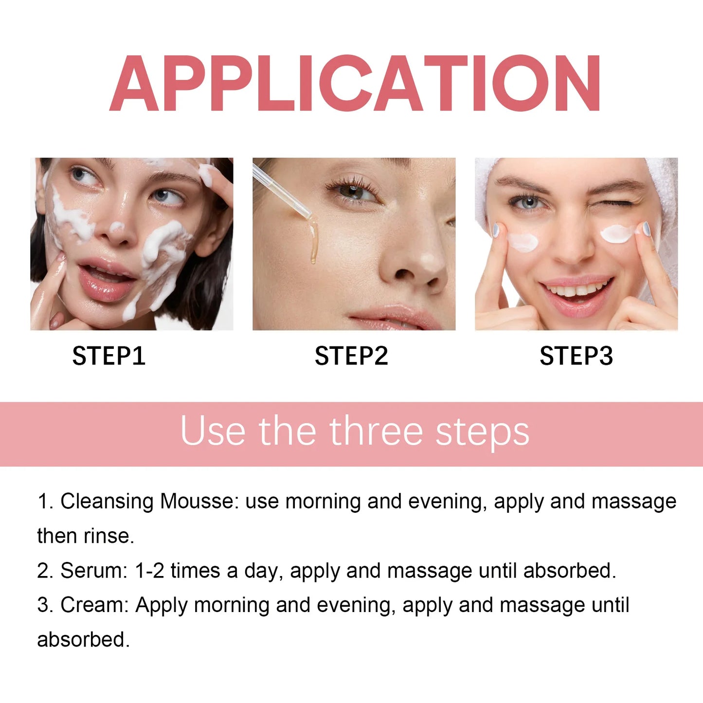 Facial Moisturizing Set Hydrate Brighten Firm Skin Exfoliating Acne Removal Shrink Pore Fix Sensitive Dullness Collagen Face Kit