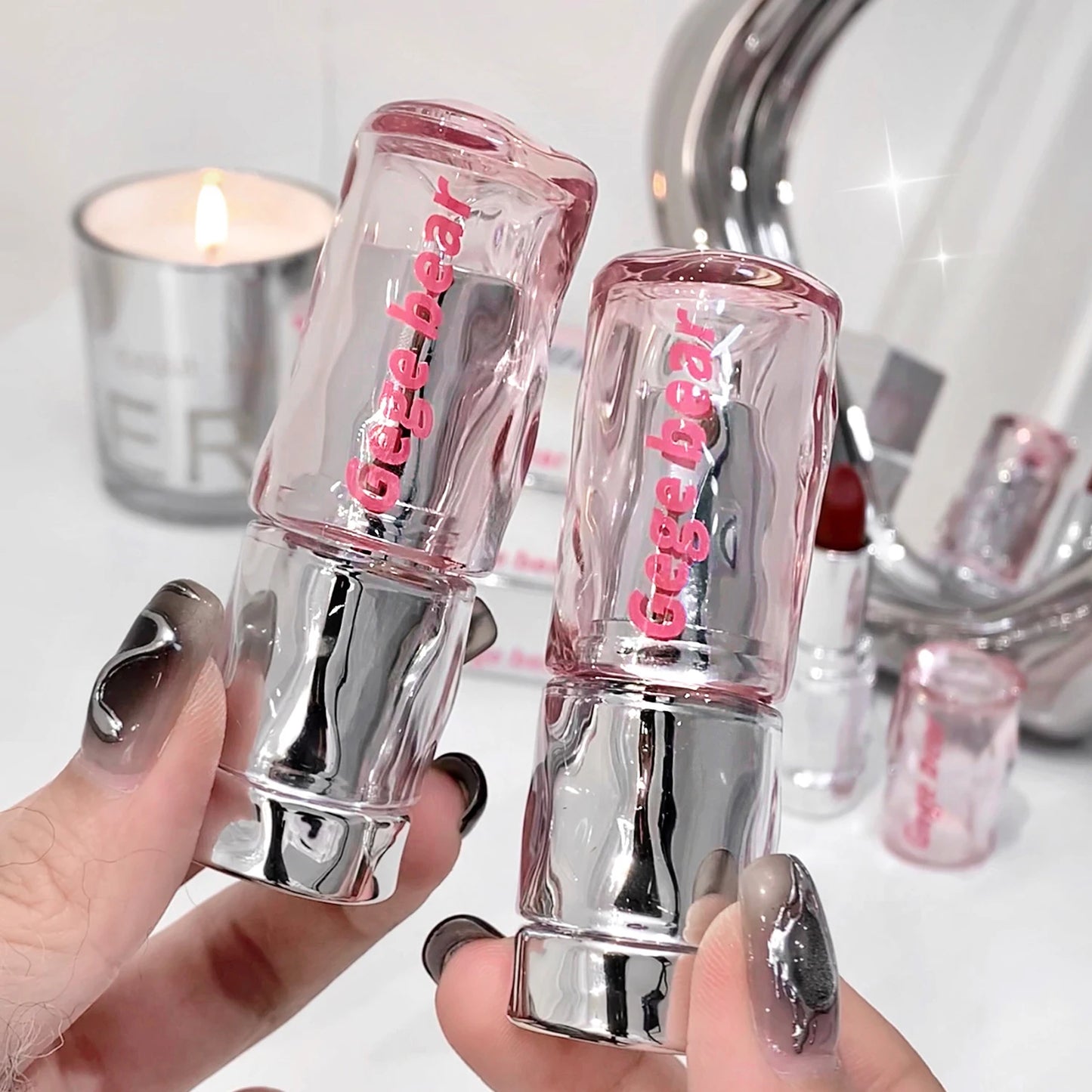 Gege bear Lightweight and translucent lipstick Watery Lip Gloss Lightweight Moisturizing Non-clumpy Ombre-lip Non-sticky