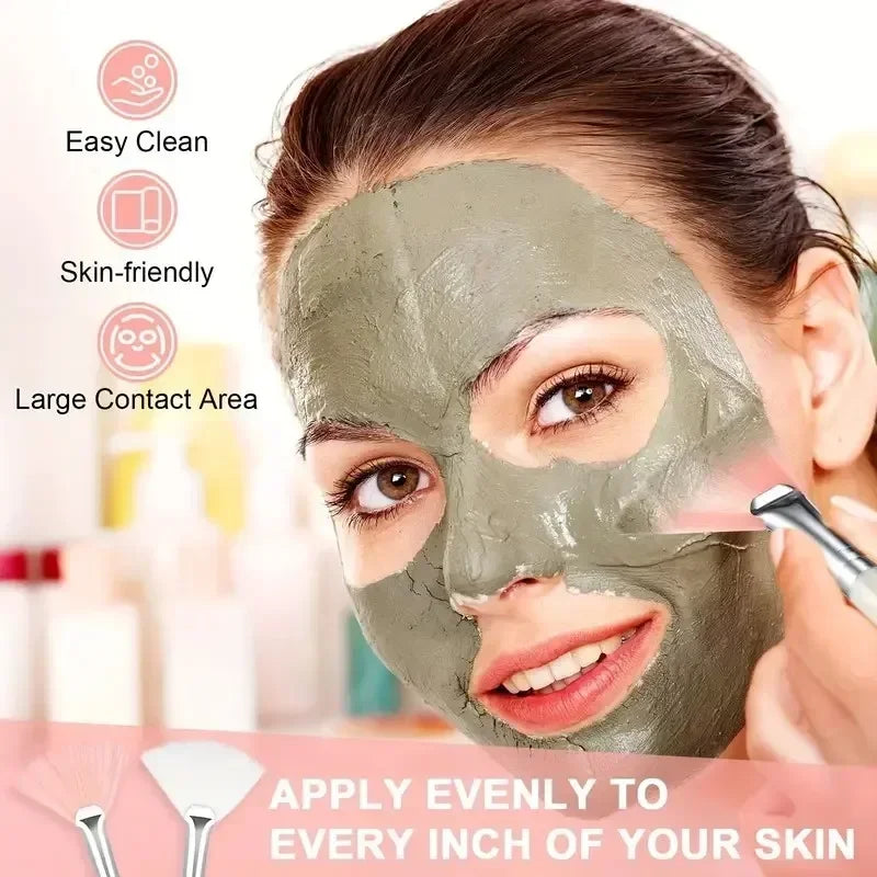 3/6/12pcs Practical Facial Brushes Fan Shape Brush Flat Head Face Mask Applicator Soft Portable Mask Brushes Cosmetic Tools
