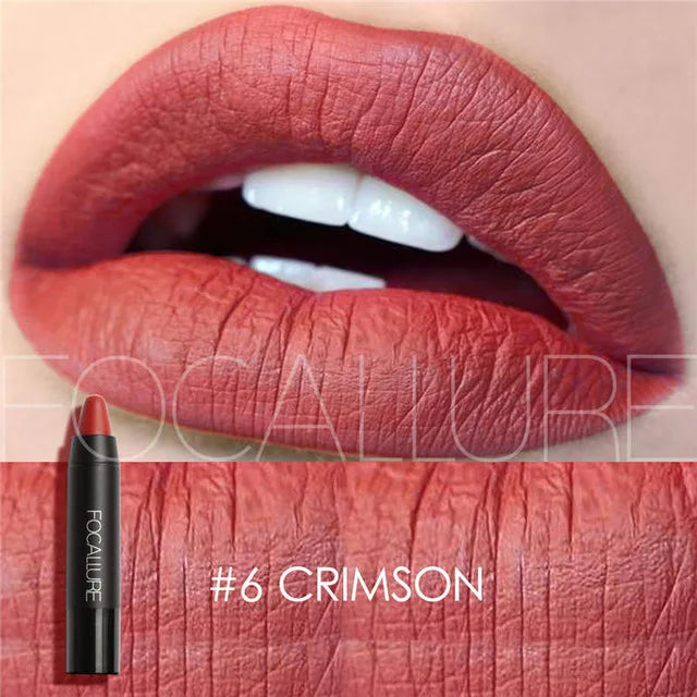 Focallure Matte Lipstick 19 Colors Long-Lasting Waterproof Soft Texture Lipstick Set Red & Nude Shades Cosmetic Glam Batom