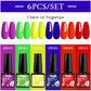 Mtssii 6PCS/Set Sparkly Nude Pink Gel Nail Polish Glitter Semi Permanent Nail Art LED UV Soak Off Gel Varnish Nail Supplies
