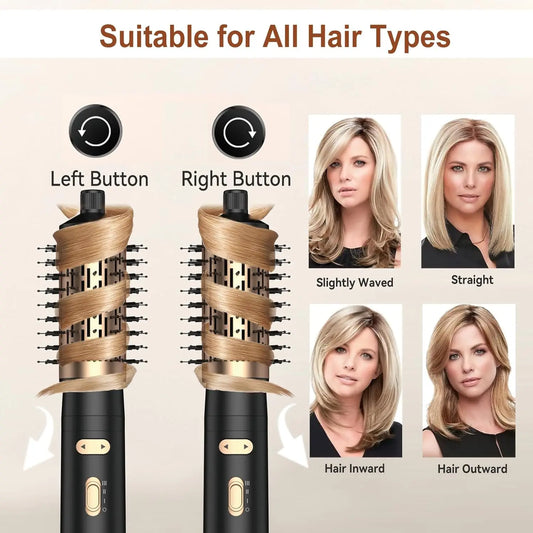 Rotating Hair Dryer Brush,3 in 1 Rotating Hot Air Brush with Detachable Brush,3 Heats and 2 Speeds Rotating Hair Dryer Brush