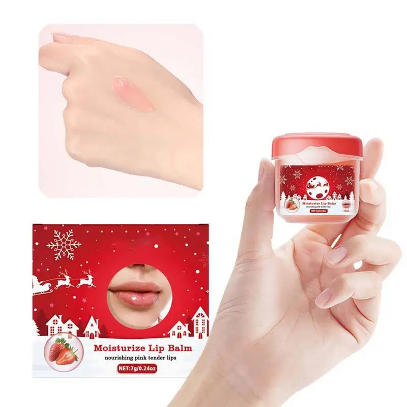 Strawberry Lip Balm Moisturizing Lip Butter Hydrating Repair Protecting Lip Care Lightly Scented Balm Christmas Lip Balm