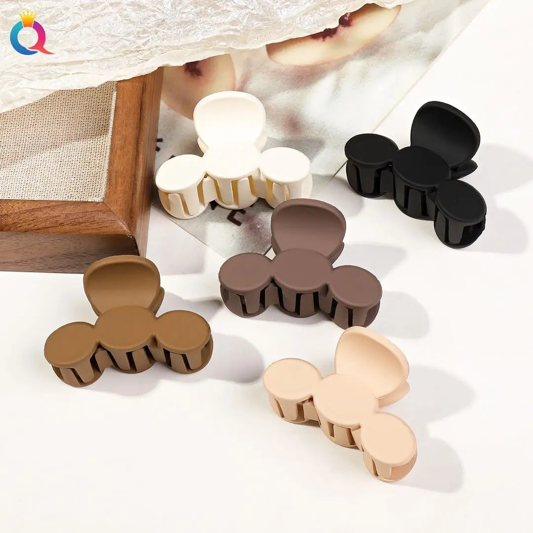 5 Pcs Small Flower Hair Claw Clips for Women Girls,Matte Rectange Jaw Clips,Semicircle Barrettes for Thin Hair