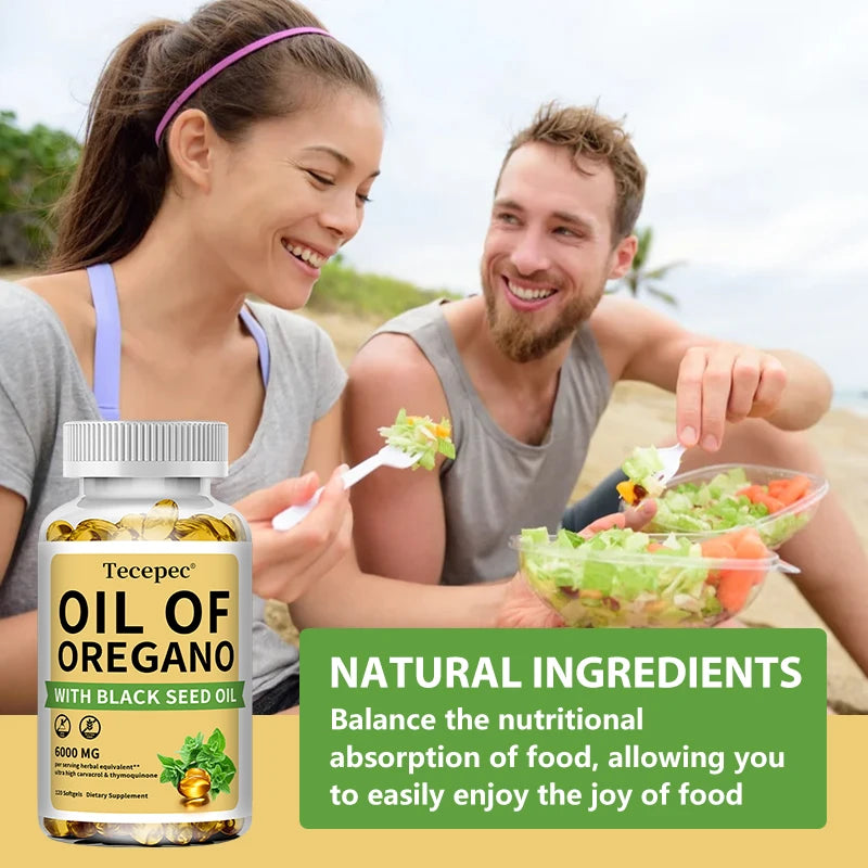Oil of Oregano with Black Seed Oil, 30/60/120 Capsules– 20:1 Extract - Antioxidant Immune Health Support, Non-GMO Supplement