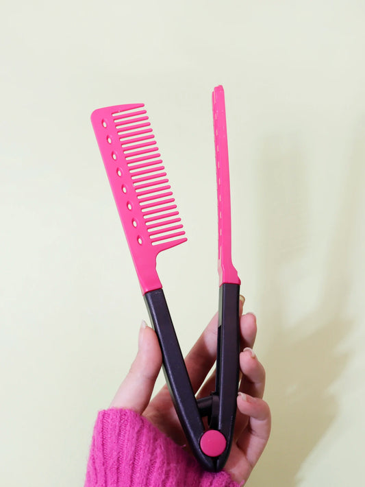 1pcs flat comb straight hair salon hair brush comb beauty styling straightener V-shaped straight hair comb straightener