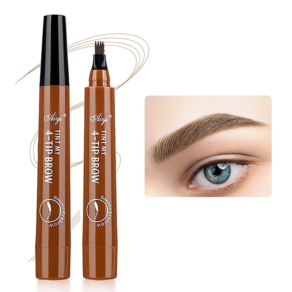 Precision Four-Tip Waterproof Eyebrow Pencil – Long-Lasting, Smudge-Proof, Natural Finish Eyebrow Enhancer