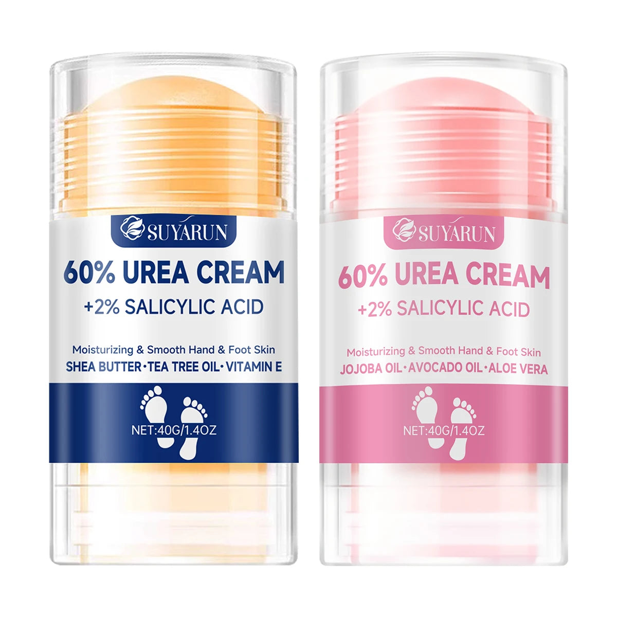 SUYARUN 60% Urea Foot Cream Stick - Moisturizing & Exfoliating, Cracked Heel Repair, Deep Hydration for Dry Feet, Long protect.
